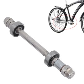 Wheel Hub Axle, Sturdy Metal Bike Wheel Hub Axle Front Rear Solid Shaft Lever Bike Repair Tool for Road Bike, Mountain Bike, BMX Rear +6000 Bearing ((Rear) axle + 6000 Bearings)