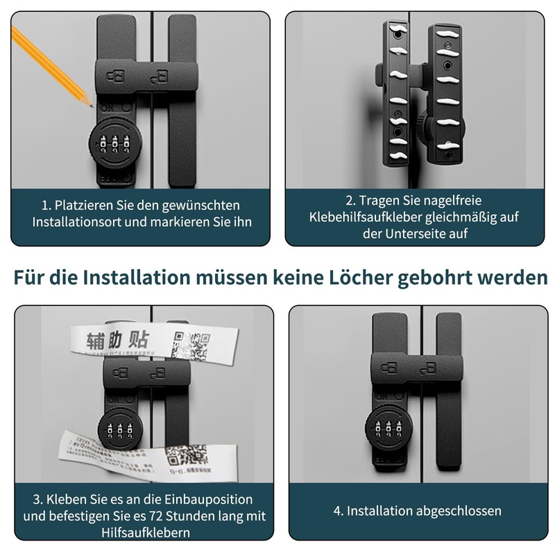 Aiyraa Sliding Door Lock with Password Lock, 90 Degree Door