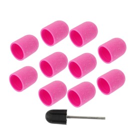 Vaguelly 10Pcs Professional Nail Art Sanding Caps Set with Nail Grinding Head Durable and Reusable Manicure Tool for Efficient Pedicure and Nail Care