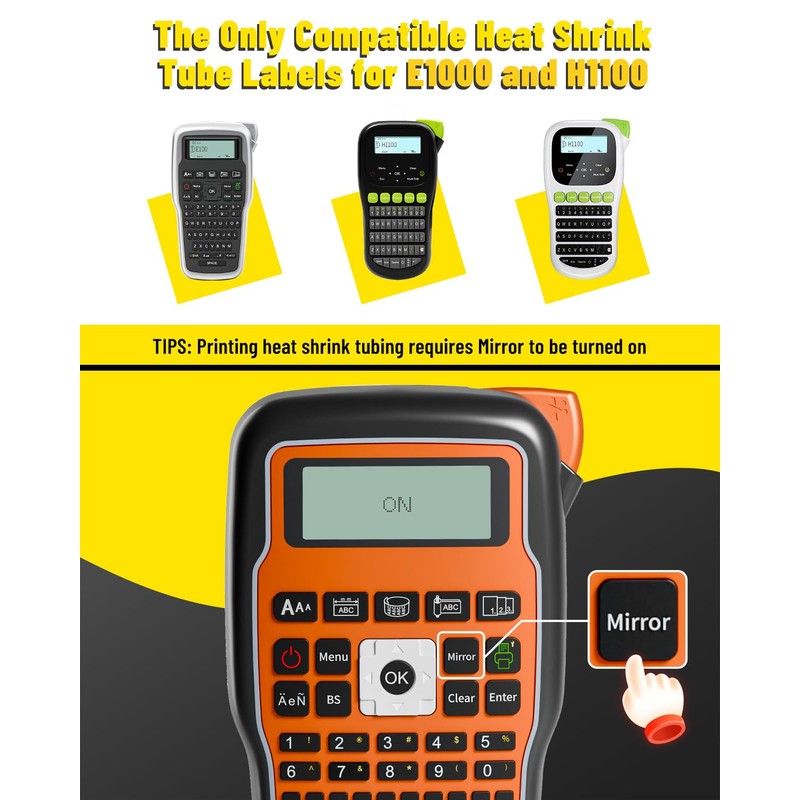 VolenGo Heat Shrink Label Tape for E1000 Label Maker -