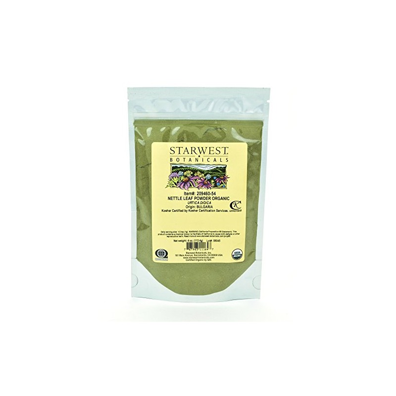 Starwest Botanicals Organic Nettle Leaf Powder, 4 Ounces