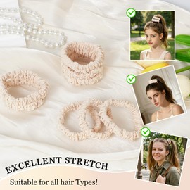 Breathable Blonde Hair Ties, Perforated Stretchable Elastic Bands, No Damage Ponytail Holders for Thick Hair, Sports Scrunchies for Women, 8 Pcs