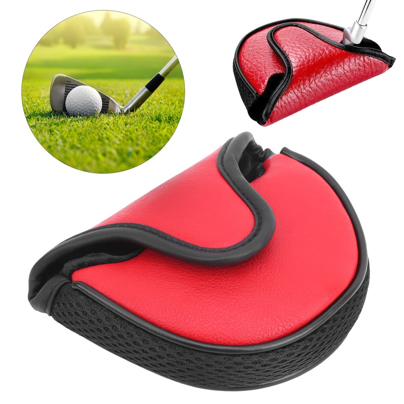 Golf Putter Protection Covers Headcover Semicircle PU Leather Guard Waterproof