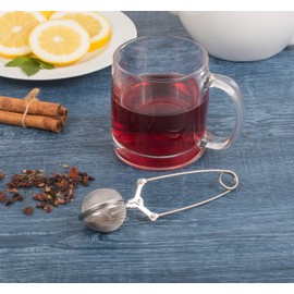 HIC Kitchen Snap Mesh Ball Tea Infusers, 18/8 Stainless Steel, For Loose Leaf Tea and Mulling Spices, Set of 2
