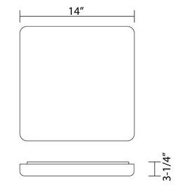 LED Square Cloud Puff Kitchen Ceiling Lights Fixtures, 14" Diameter, 25W Wattage, 4000K Color Tempurature