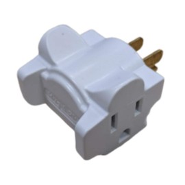 Hug-A-Plug Grounded Right Angle Adapter Plug - White [15a 125v Current Tap]