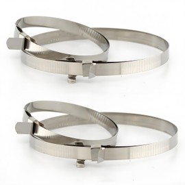 2 Sets Stainless Steel Universal Drive Shaft Axle CV Joint Boot Clamps Kit (Stretch Style)