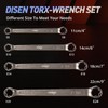 DISEN 2025 Upgraded 4-Piece E-Torx Wrench Set, Double Box End