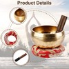 Tibetan Singing Bowl Set, Brass Meditation Singing Bowl, 8.6 cm