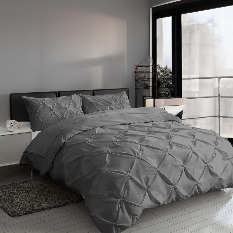 MH Traders Double Size Duvet Cover Sets with Pintuck Design