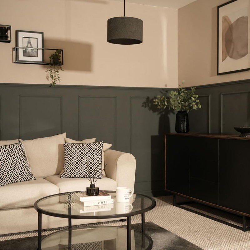 MiniSun | Small Modern Charcoal Grey Boucle Drum Light Shade