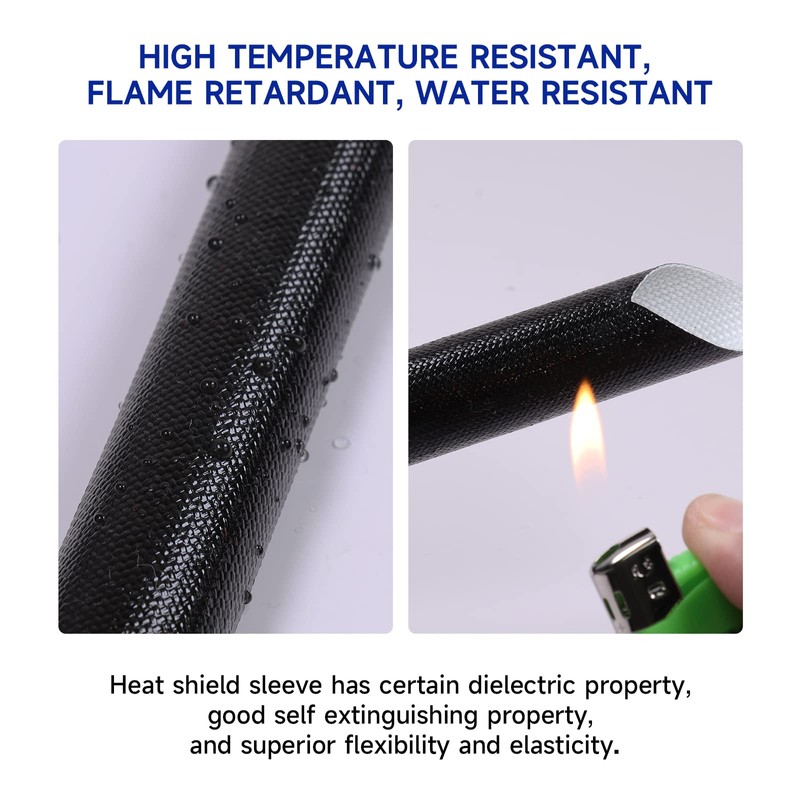 Silicone Fiberglass Sleeve High Temperature Heat Shield Wire Protective Electrical