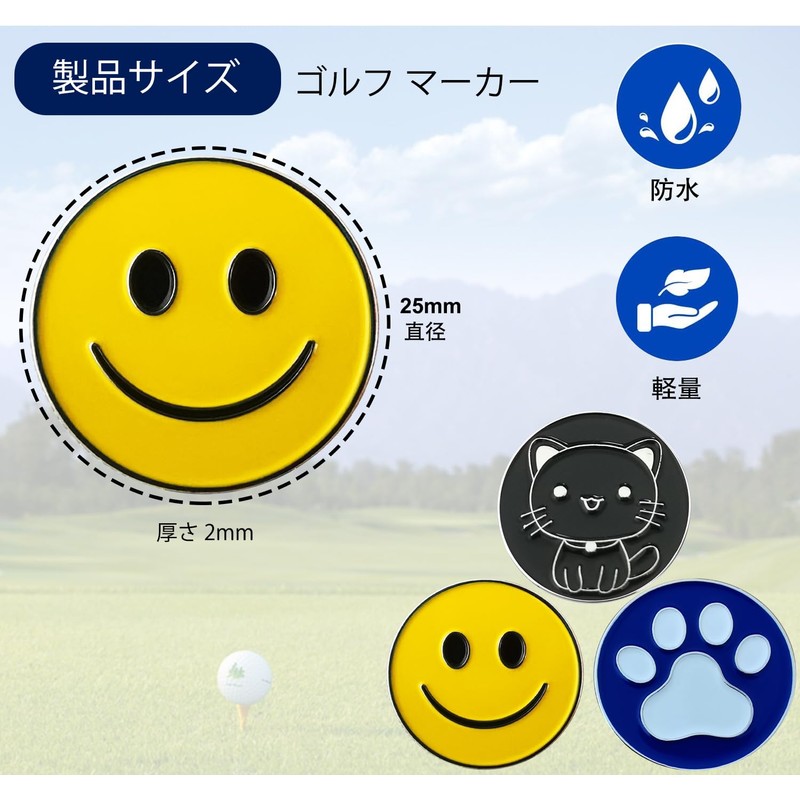 Adhere Golf Marker Magnetic Golf Logo Ball Mark Cute Cat