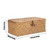 Seagrass Baskets, Hand Woven Seagrass Storage Containers with Lid, Rectangular