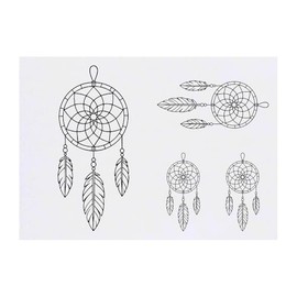 4 x 'Dream Catcher' Temporary Tattoos - Water Resistant, Skin-Safe, Non-Toxic Transfers, Mixed Sizes (TO00085582)