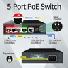 STEAMEMO 5 Port AI PoE Switch (4 POE Ports +1