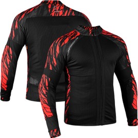 J.A.G. Motorcycle Mesh Shirt for Men with CE Certified Protective Padded Armors | All Season Motorcycle Riding Shirt (US, Alpha, Large, Regular, Regular, Red)