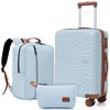 Eeeza Luggage Sets 3 Piece, Suitcases with Wheels, ABS Hard