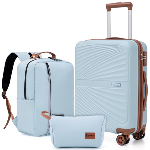 Eeeza Luggage Sets 3 Piece, Suitcases with Wheels, ABS Hard
