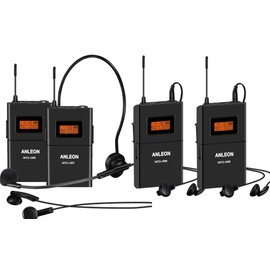 ANLEON Tour Guide Systems For Tour Guides, Teachers, Coaches,Simultaneous Interpretation,Church Translation System Wireless 915Mhz ( 1 Transmitter and 3 Receivers)