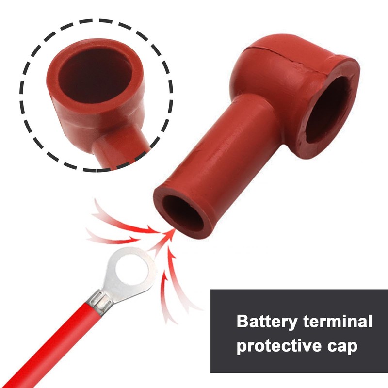LT Easiyl 10pcs Battery Terminal Insulating Rubber Protector Cover Angled