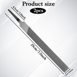2PCS 6-inch Flat Medium Cut Metal File Set, Wood Files, Metal Files for Steel, Axe Sharpener, Double Cut Teeth High Carbon Steel Hand File with Rubber Handle, Tool Sharpener for Professionals and DIY