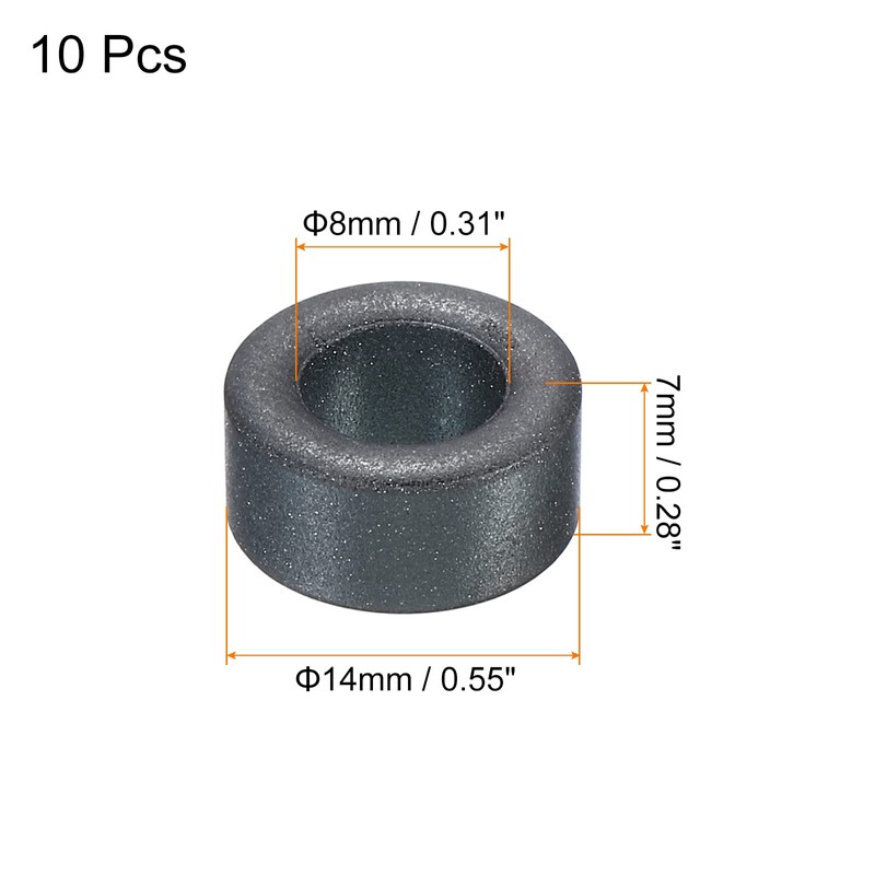 PATIKIL Ferrite Toroid Core 14mm x 8mm x 7mm 10pcs