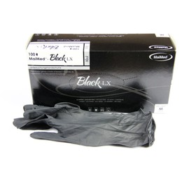 Latex Handschuhe Box mit 100st. Schwarz/Black Gr:M