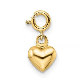 Unbranded 14K Yellow Gold Polished Heart w/ Spring Ring Clasp Charm