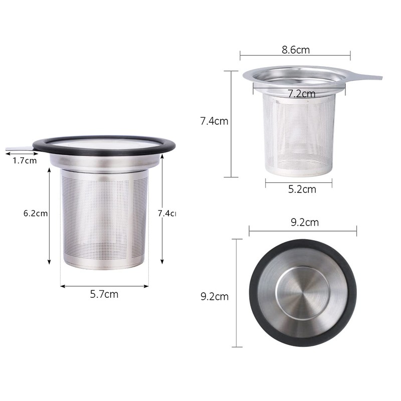 Tea Infuser, Extra Fine Mesh Tea Strainer with Silicone Lid,