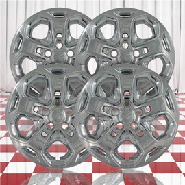 Brighter Design Set of 4 17" Push-on Chrome Hubcaps for Ford Fusion 2010-2012