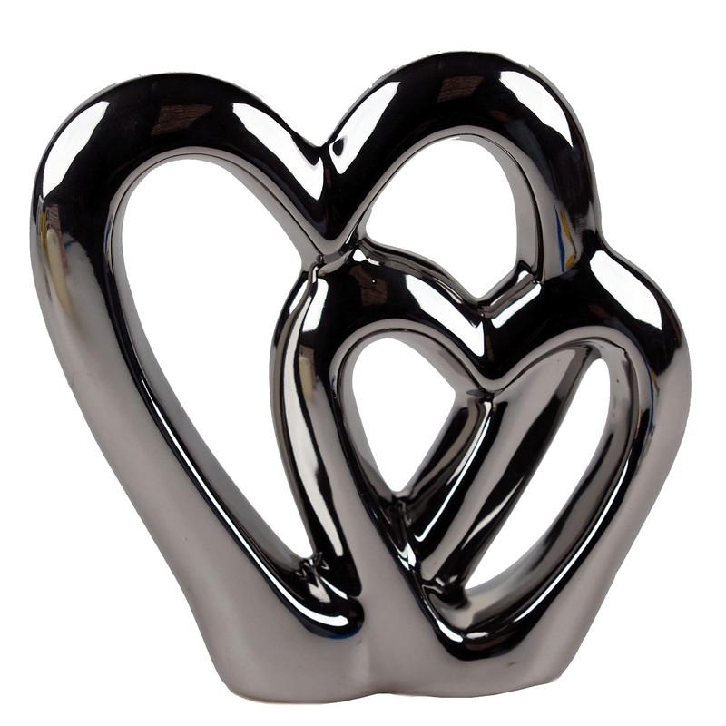 SIL Interiors Silver Double Heart Ornament