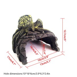 OMEM Reptile Breeding Box Shelter Humidification Hideout Cave Habitat Decor Terrarium Hideout Caves Ceramic