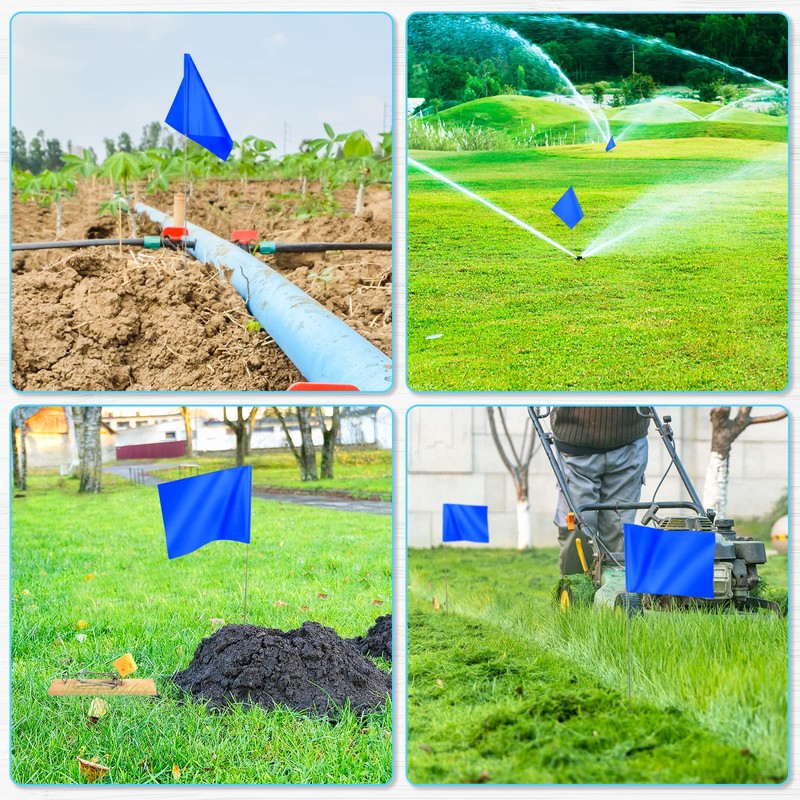 50 Pack Marking Flags Marker Flags for Lawn, IKAYAS 4