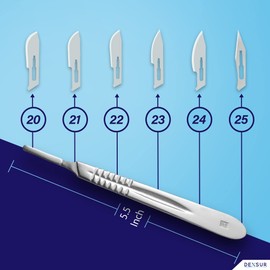 DEXSUR Scalpel Handle # 4, Premium Quality, Rust Proof Stainless Steel Scalpel Knife Handle, Lightweight and Durable, Fits Surgical Blades No. 20, 21, 22, 23, 24 and 25