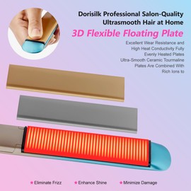 DORISILK - Plancha plana colorida de 450 grados, alisadora de pelo y rizadora de cerámica 2 en 1, 30 segundos, plancha de pelo de doble voltaje, control de salón de 1 pulgada, regalo para mujeres y