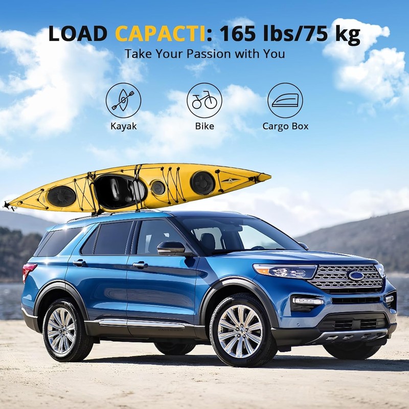 Roof Rack Cross Bars with Lock - Compatible with 2011-2021