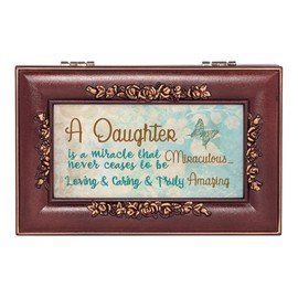 Cottage Garden Daughter Truly Amazing Rose Wood Finish Jewelry Music Box Plays Canon in D