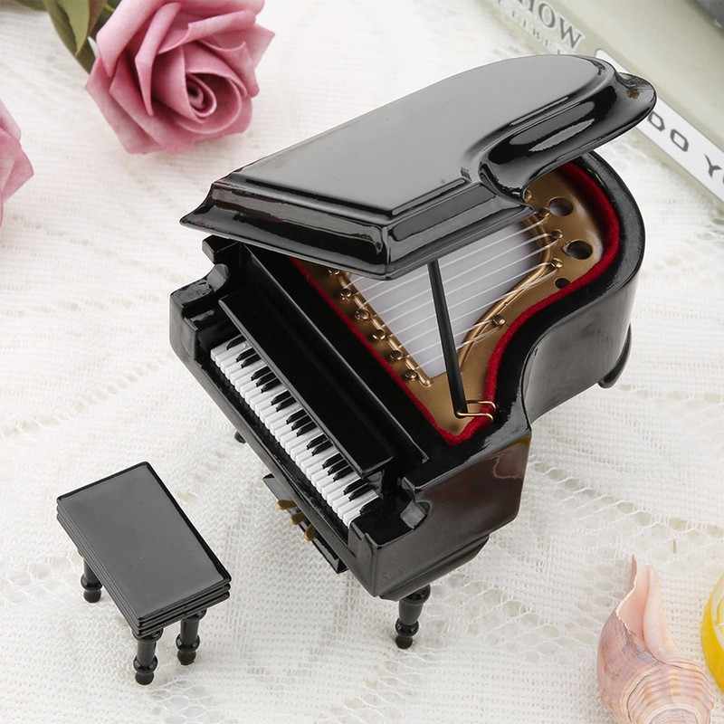 Exquisite Wooden Mini Piano Model Display Decoration Home Coffee House