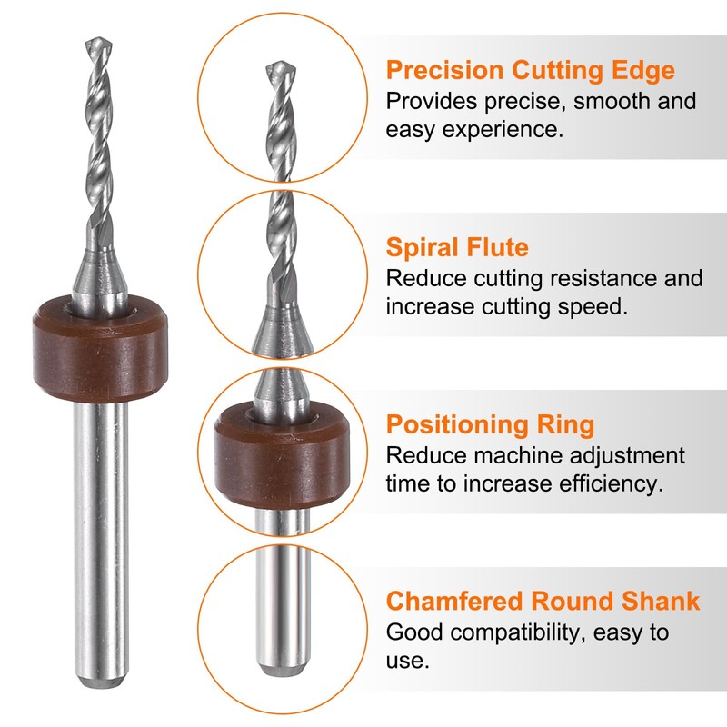 sourcing map 12pcs PCB Drill Bit Set 1/8" Shank 0.5mm-3.175mm