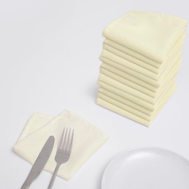 Urby Eco Hanky 10 X 10 Inches Reusable Mini Napkins Eco Friendly Size Ideal Use As Kids Napkins for Lunch Or Low Waste Replacement of Paper Napkins & Paper Towels (Ivory, Mini-12pk)