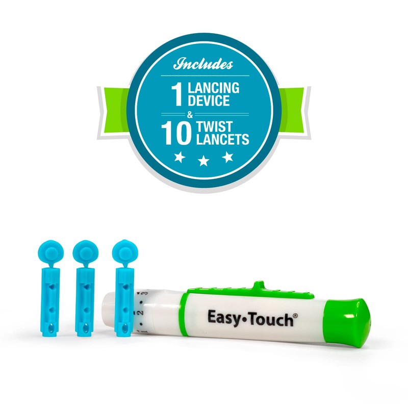 EasyTouch Glucose Monitoring System with 1 Meter, 10 Twist Lancets,