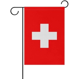 Mflagperft Switzerland Garden Flags 12 x 18 Inches Double Sided Vivid Color and Fade Proof Small Swiss Yard Flags for Indoor and Outdoor Decorations (Switzerland)