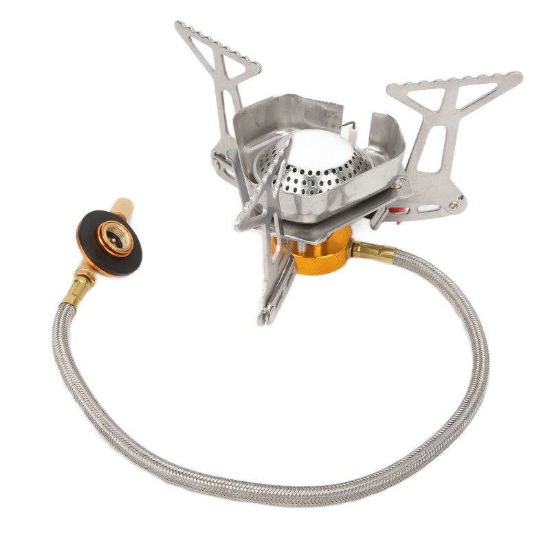 Camping Gas Stove Stainless Steel Strong Durable Windproof Electronic Ignition
