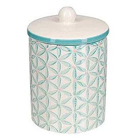 Tranquillo Stella Lid Tin with Turquoise Retro Pattern
