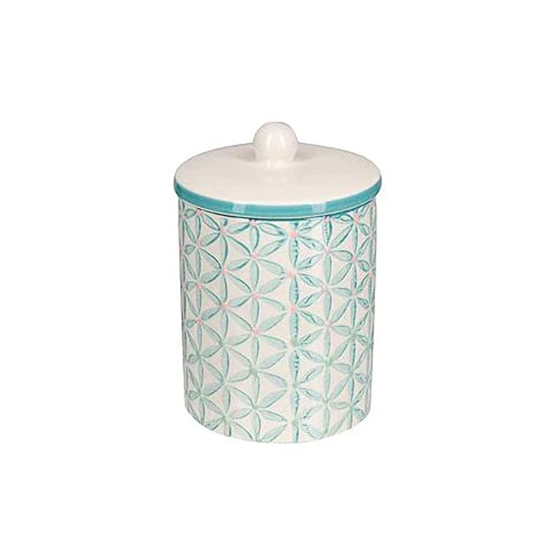 Tranquillo Stella Lid Tin with Turquoise Retro Pattern