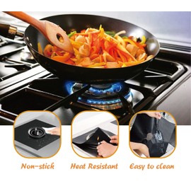 Stove Top Covers for Gas Burners, Stove Covers for Gas Stove Top,Reusable,Non-Stick gas stove burner liners, Washable,Easy to Clean gas stove cover, Heat Resistant stove guard for gas stoves 10 Packs