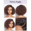 LUVME HAIR 8 Inch Kinky Curly Ombre Brown Bob Wig