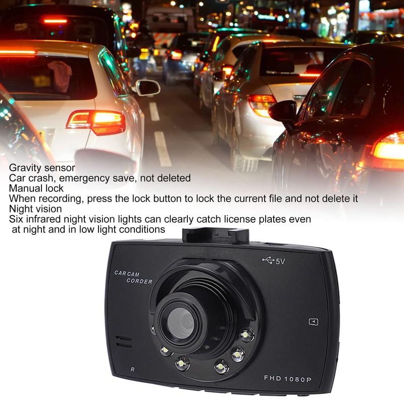 Goshyda Dash Cam 1080P FHD Car Camera, 6 Fill Lights,