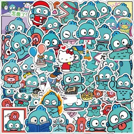 50 Pieces Hangyodon Cartoon Vinyl Stickers for Water Bottles Laptop Computer Skateboard Cute Sticker Gift for Kids Teens Waterproof